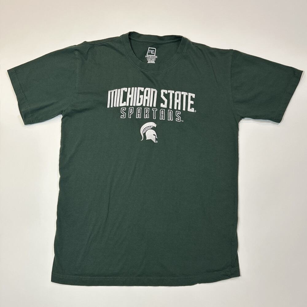 Michigan State Spartans Shirt Mens Size Large Green College Football Logo Tee